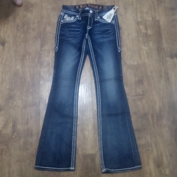 Rock Revival Women's Jeans 26 Bootcut Maria Embellished Shimmer NWOT - Picture 2 of 13